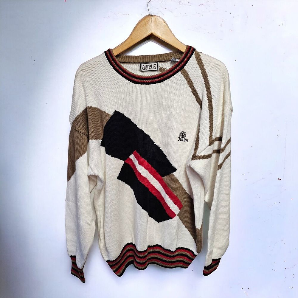 Vintage Aureus Sweater Golf Country Club Tennis  Embroidered‎ OAK TREE Large